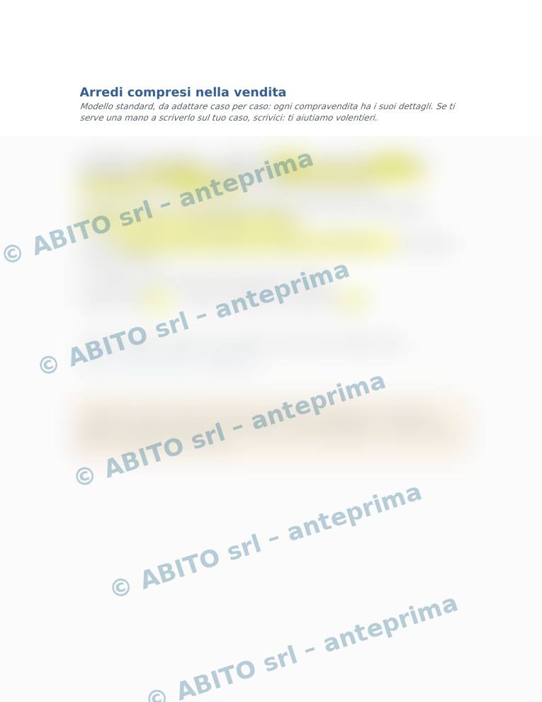 Anteprima sfocata del modello «Arredi compresi nella vendita»