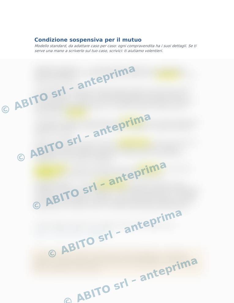 Anteprima sfocata del modello «Condizione sospensiva per il mutuo»