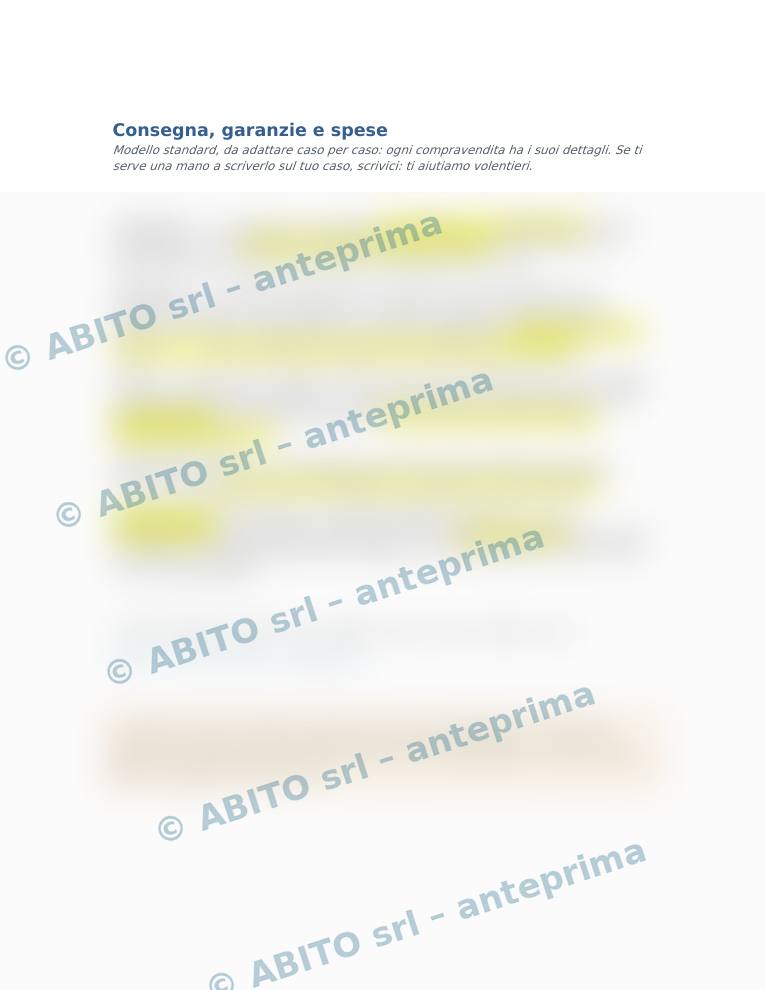 Anteprima sfocata del modello «Consegna, garanzie e spese»