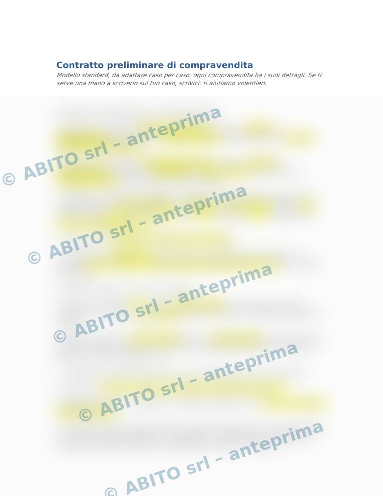 Anteprima sfocata del modello «Contratto preliminare di compravendita»