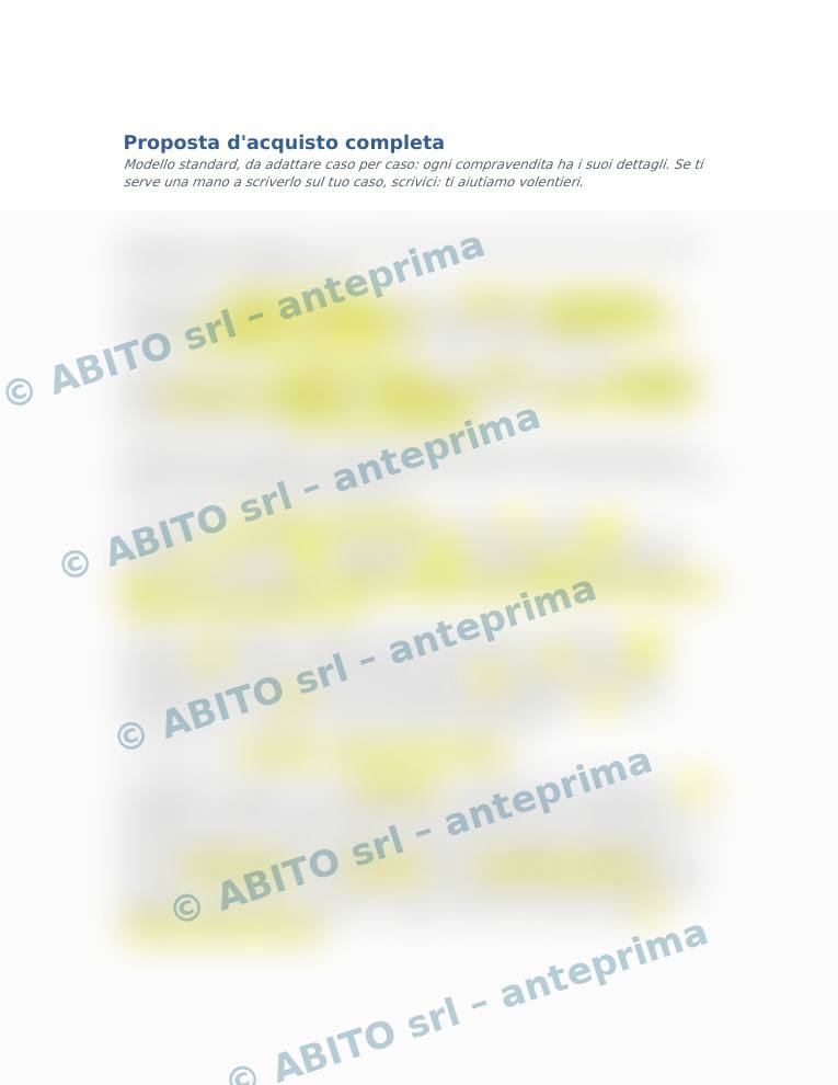 Anteprima sfocata del modello «Proposta d'acquisto completa»