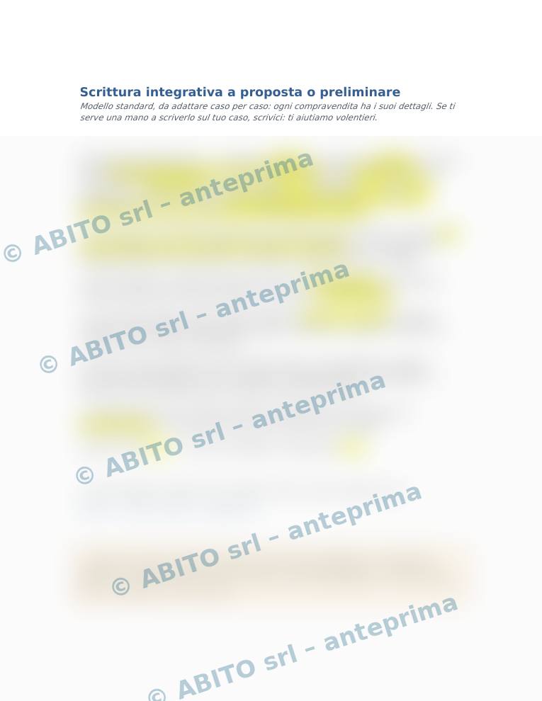 Anteprima sfocata del modello «Scrittura integrativa a proposta o preliminare»